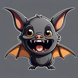 a cartoon bat with its mouth wide open