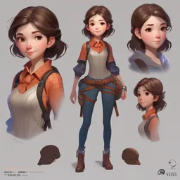 a mobile game character concept art of an adventurous girl | | pixar - cute - fine - face, pretty face, realistic shaded perfect face, fine details by stanley artgerm lau, wlop, rossdraws, james jean, jakob eirich, andrei riabovitchev, marc simonetti, and sakimichan, trending on artstation, ghibli