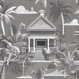a icon of tropical island getaway with a clay style, creating a vibrant mood in a modern theme, featuring gray color.