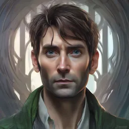 portrait painting of a cyberpunk elven beautiful david tennant, ultra realistic, concept art, intricate details, eerie, highly detailed, photorealistic, octane render, 8 k, unreal engine. art by artgerm and greg rutkowski and charlie bowater and magali villeneuve and alphonse mucha