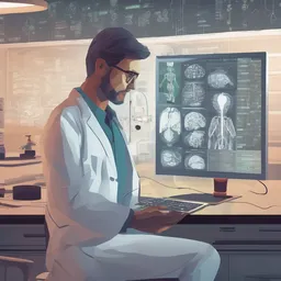A programmer developing AI for medical diagnostics