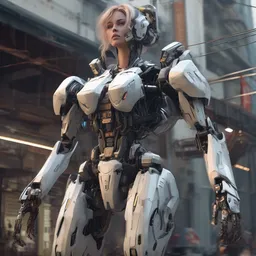 a giant female robot, digital art, 8 k resolution, mech, unreal engine, highly detailed, photorealistic by wlop, greg rutkowski