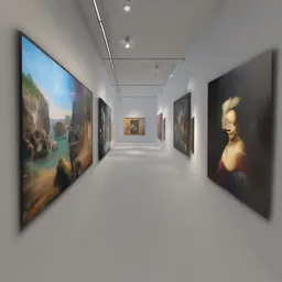 A virtual reality art gallery with digital masterpieces