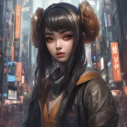 cute friendly monster in tokyo by charlie bowater and titian and artgerm, intricate, face, symmetrical eyes, japanese akihabara street cityscape, elegant, beautiful, highly detailed, dramatic lighting, sharp focus, trending on artstation, artstationhd, artstationhq, unreal engine, 4 k, 8 k