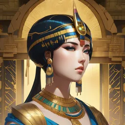 The Portrait of Cleopatra, Anime Fantasy Illustration by Tomoyuki Yamasaki, Kyoto Studio, Madhouse, Ufotable, trending on artstation