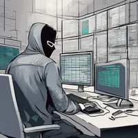 A hacker infiltrating a secure government database