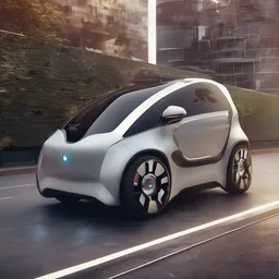 A futuristic smart car with autonomous driving